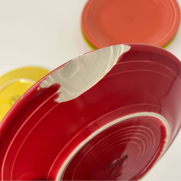 Fiesta Ware 7" LOT OF 6 Salad Bread Plate Red Orange Green - Picture 6 of 7
